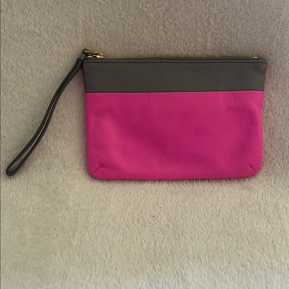 Fossil Hot Pink Leather Wristlet Clutch - Picture 2 of 3